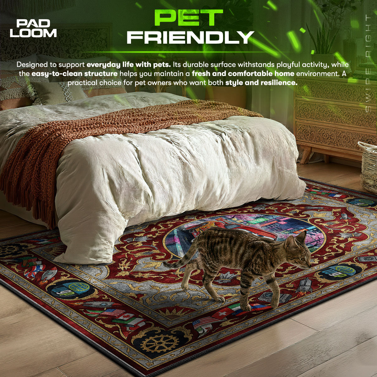 McQueen World themed area rug for home decor fans