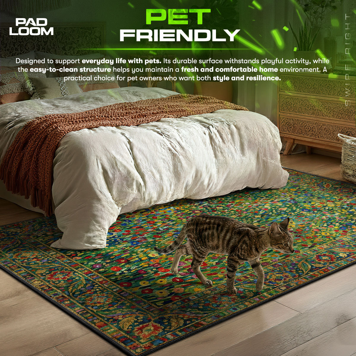 Meadow Burst themed area rug for home decor fans