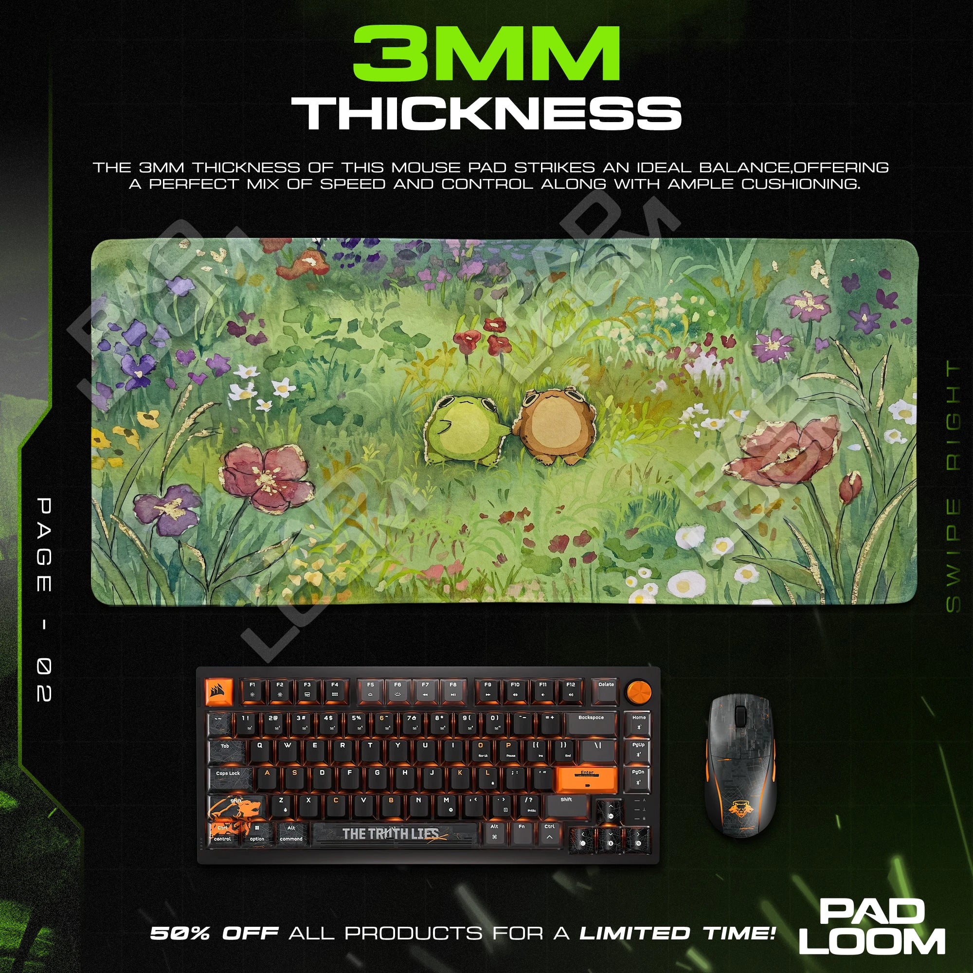 Meadow Frog Friends Mouse Pad - Kawaii Desk Mat