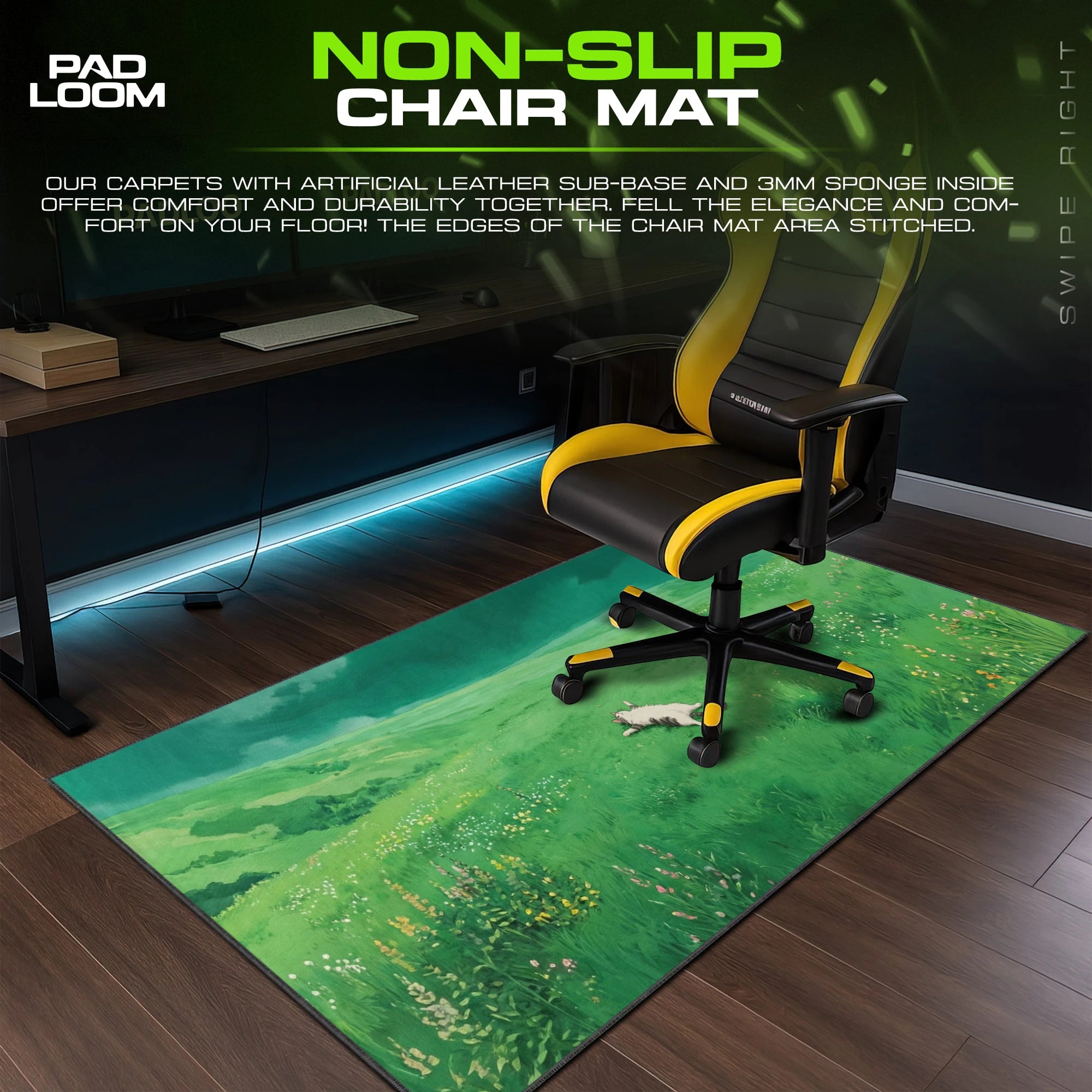 Meadow Nap Cat Mouse Pad - Anime Scenery Desk Mat