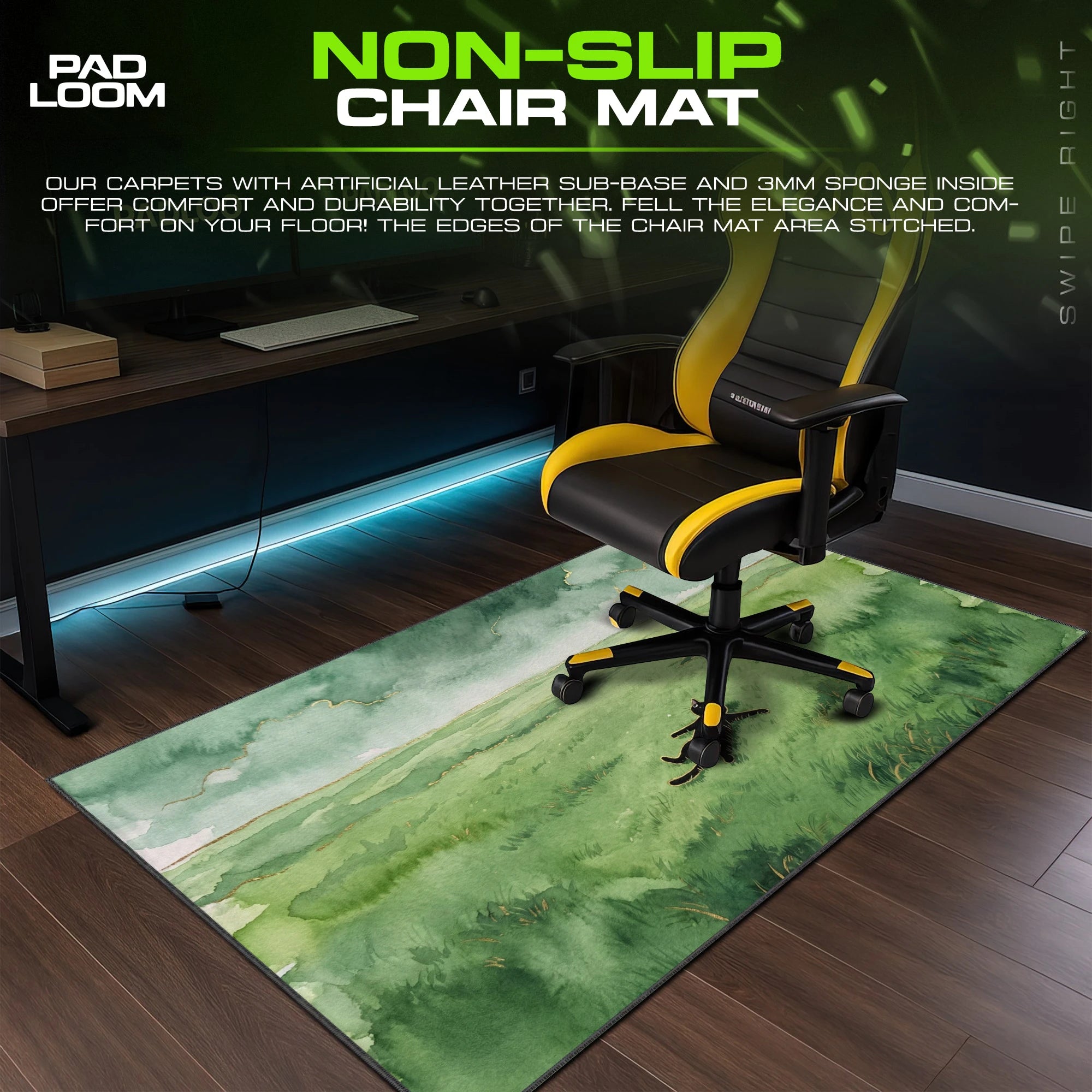 Meadow Rest Cat Mouse Pad - Watercolor Desk Mat