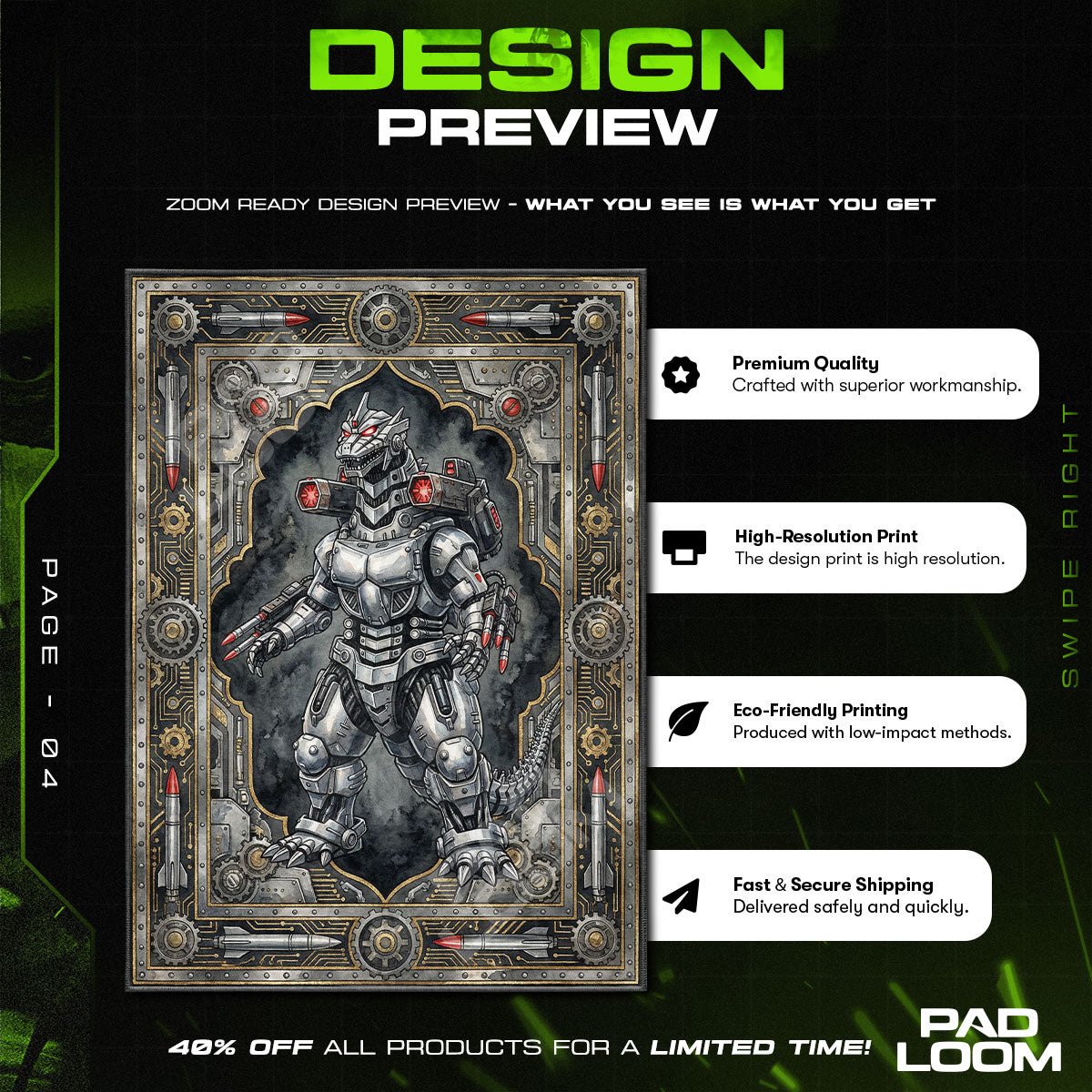 Room character design printed on rug