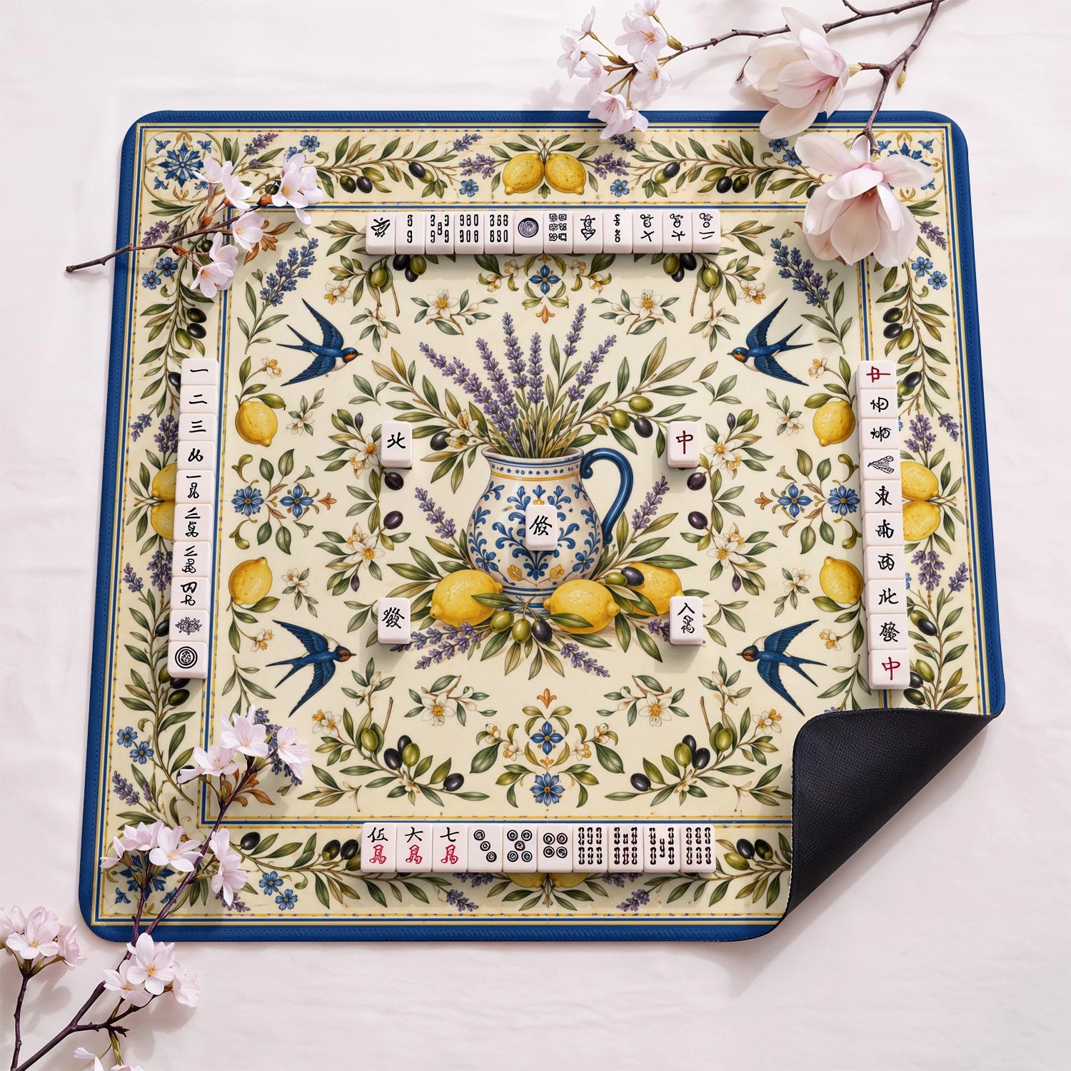 Mediterranean Lemon Mahjong Mat - Mah Jongg Mat