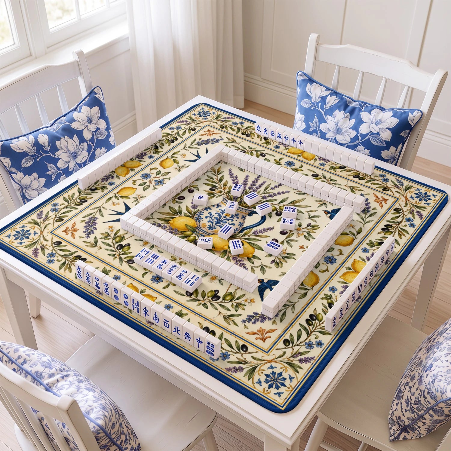 Mediterranean Lemon Mahjong Mat - Mah Jongg Mat