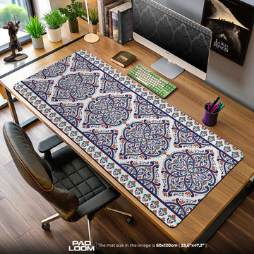 Mediterranean Tile Mouse Pad, Colorful Patterned Gaming Desk Mat