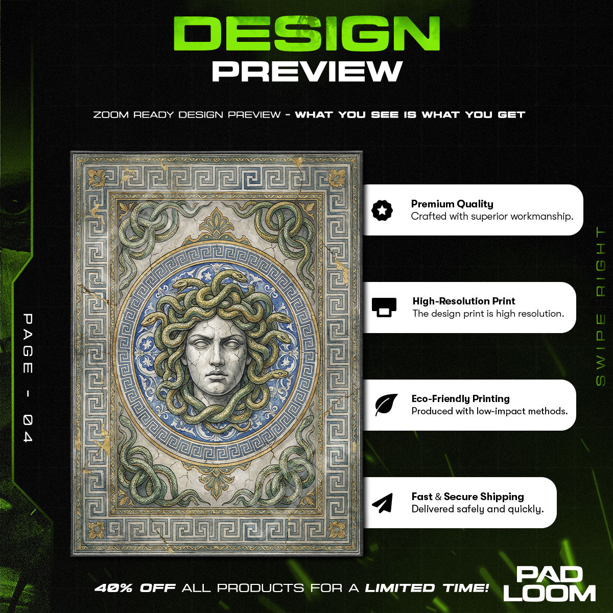 Medusa Gorgon Greek Mythology Area rug — main product view