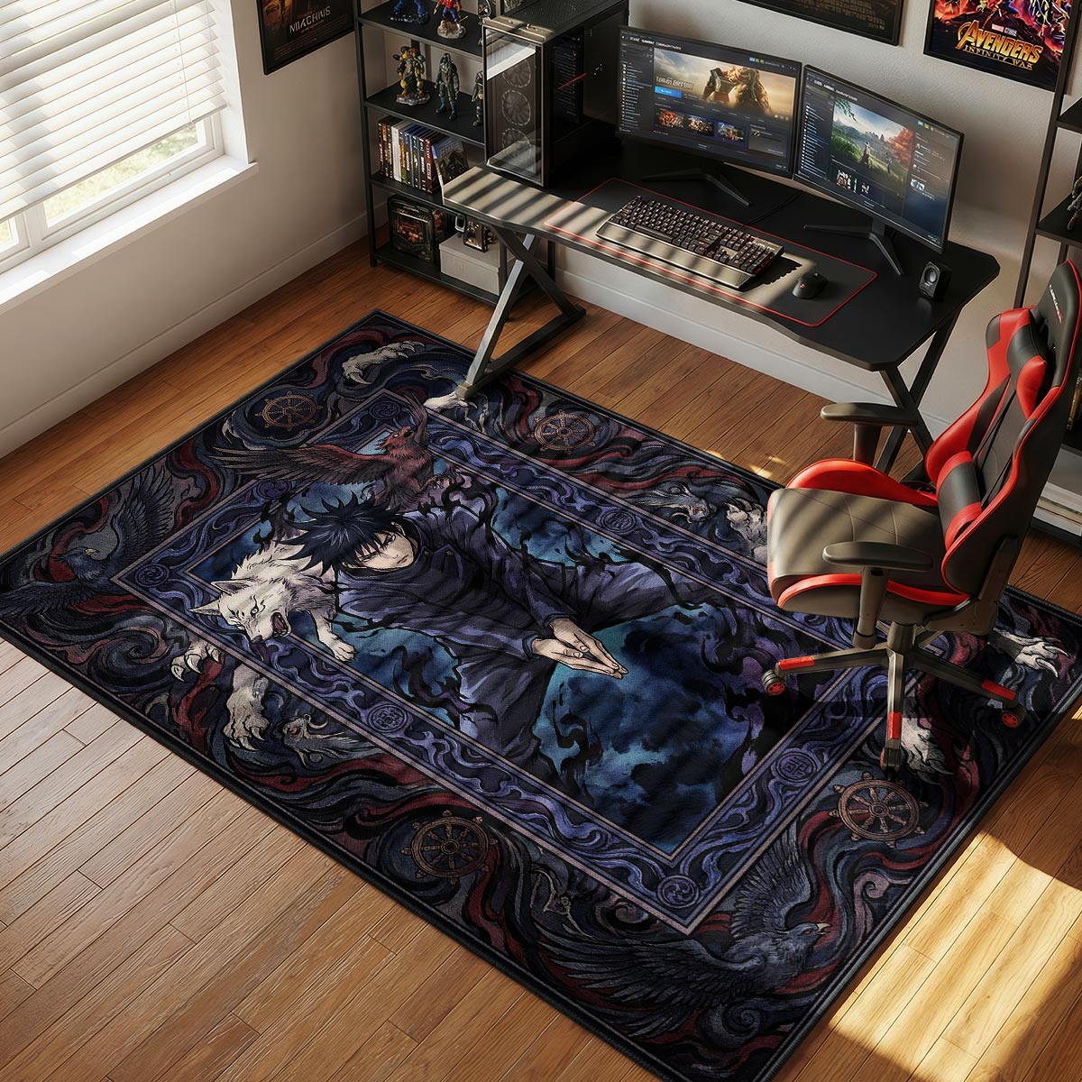Megumi Fushiguro Chimera Shadow Jujutsu Kaisen Chair rug — main product view