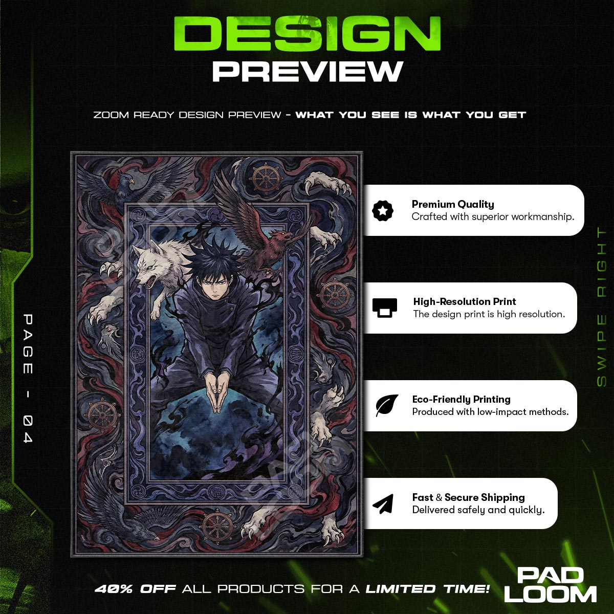 Chair character design printed on rug