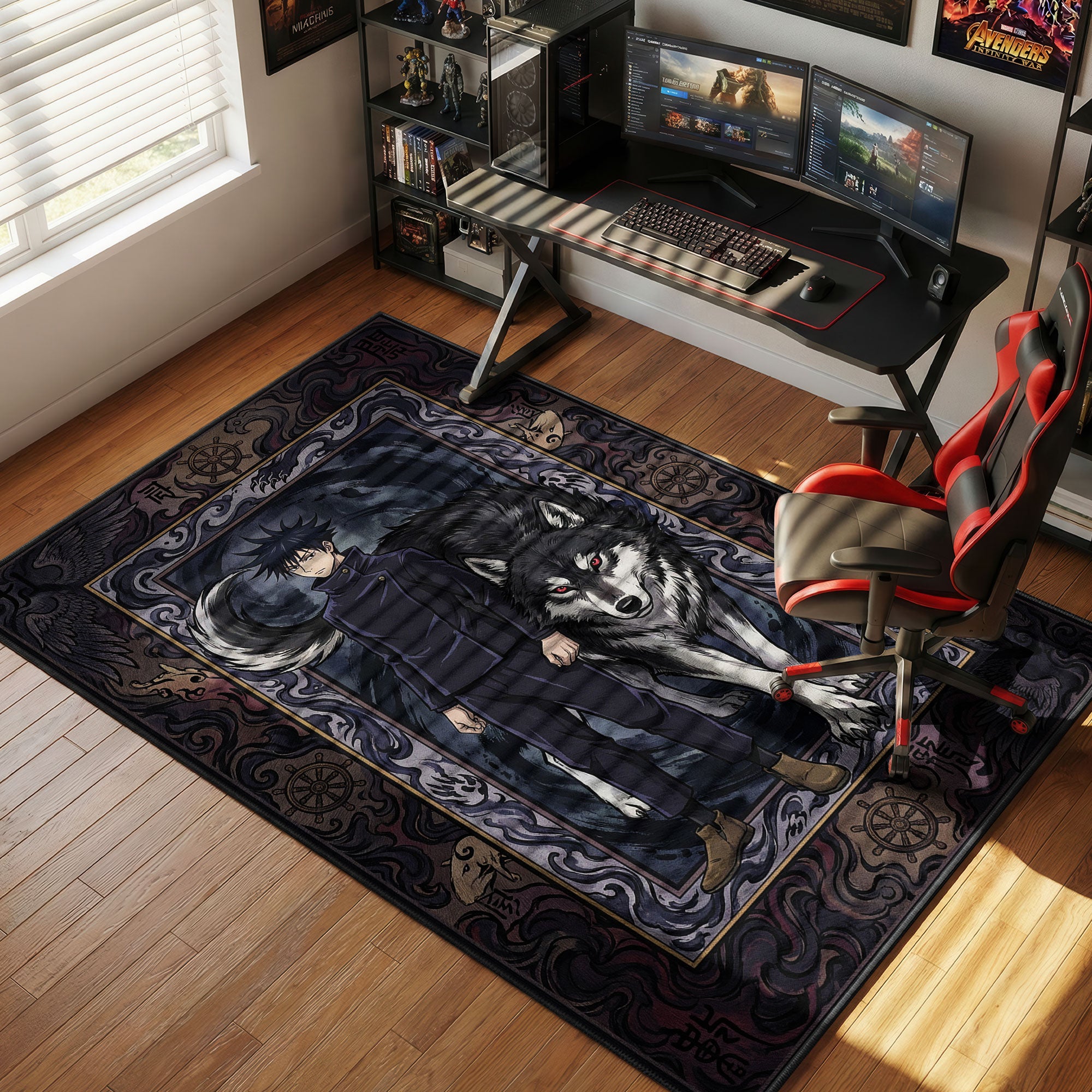 Megumi Fushiguro Divine Dog Jujutsu Kaisen Chair rug — main product view