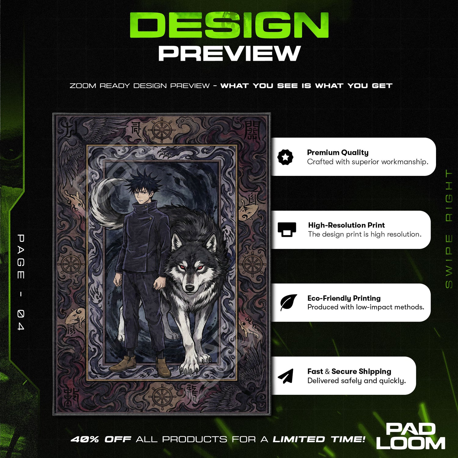 Chair character design printed on rug