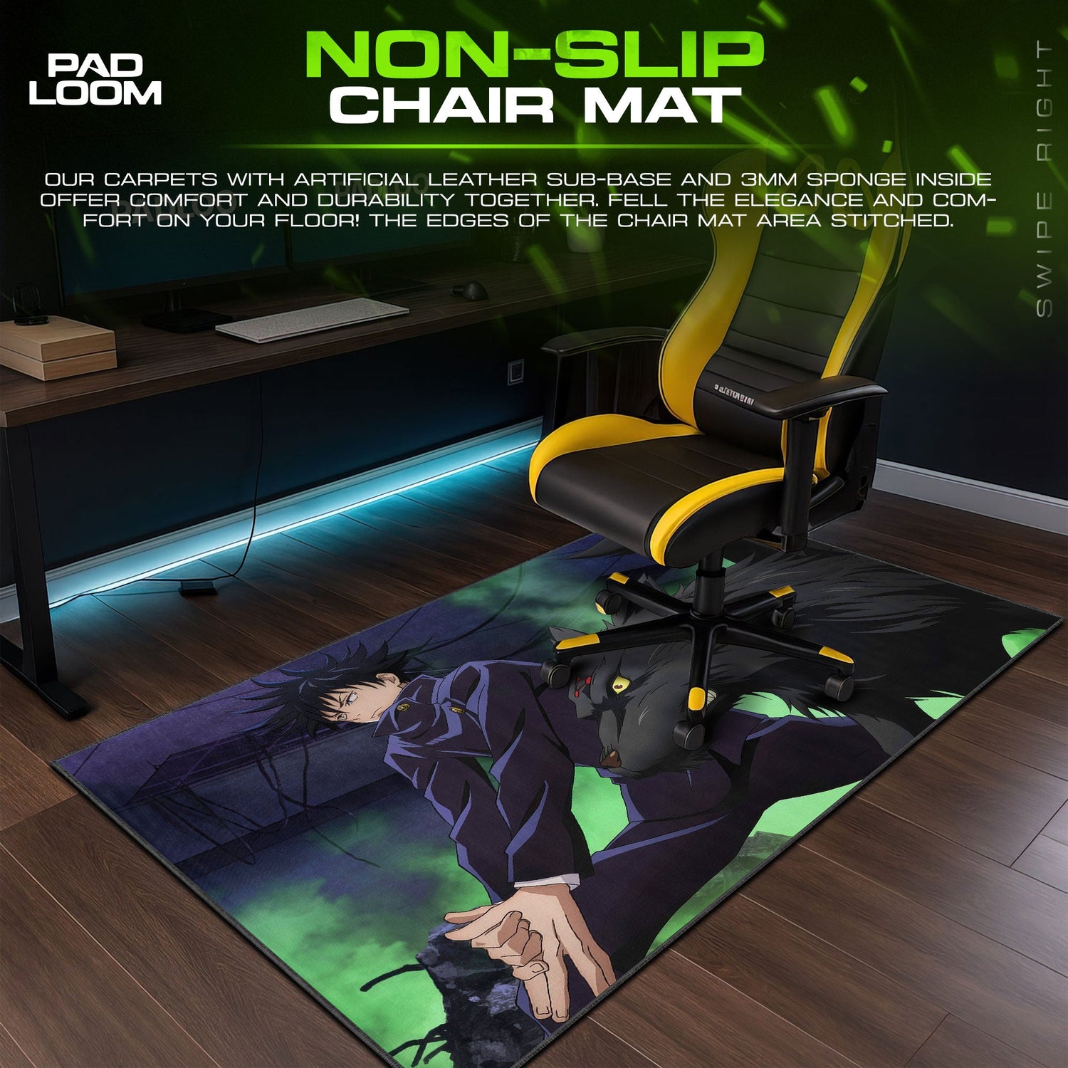 Megumi Fushiguro Mouse Pad - Divine Dog Anime Desk Mat Padloom