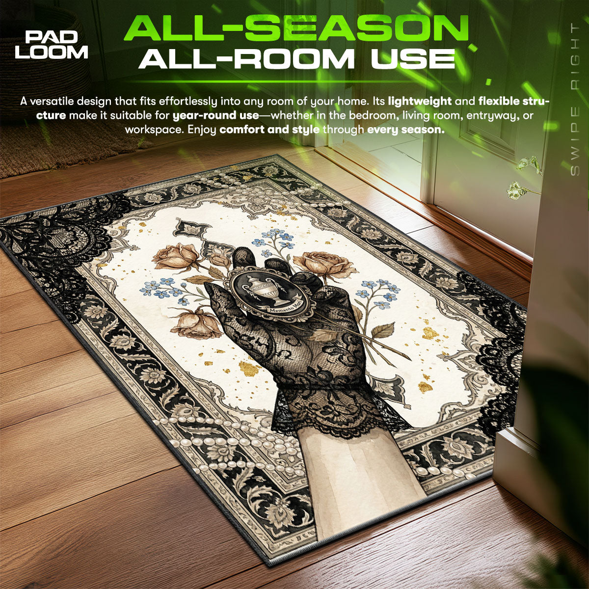 Detailed close-up of Memento rug pattern