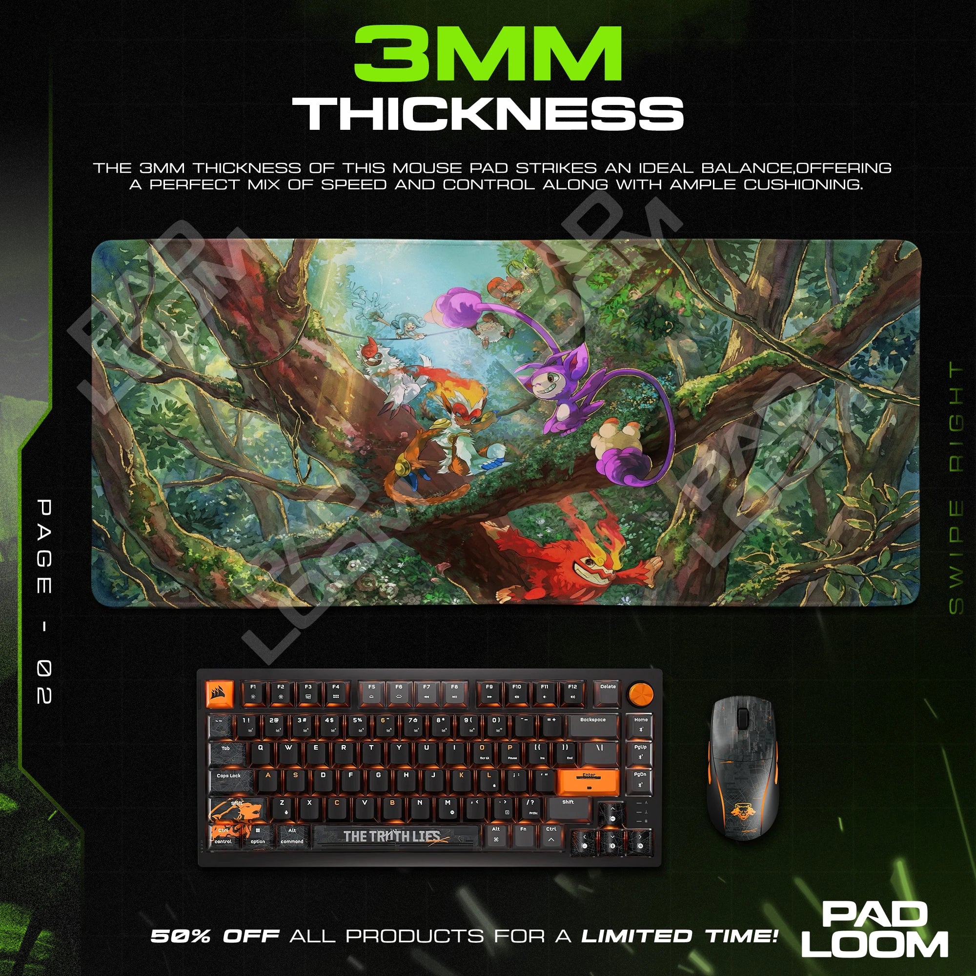 Meowscarada Emerald Forest Mouse Pad - Pokemon Desk Mat