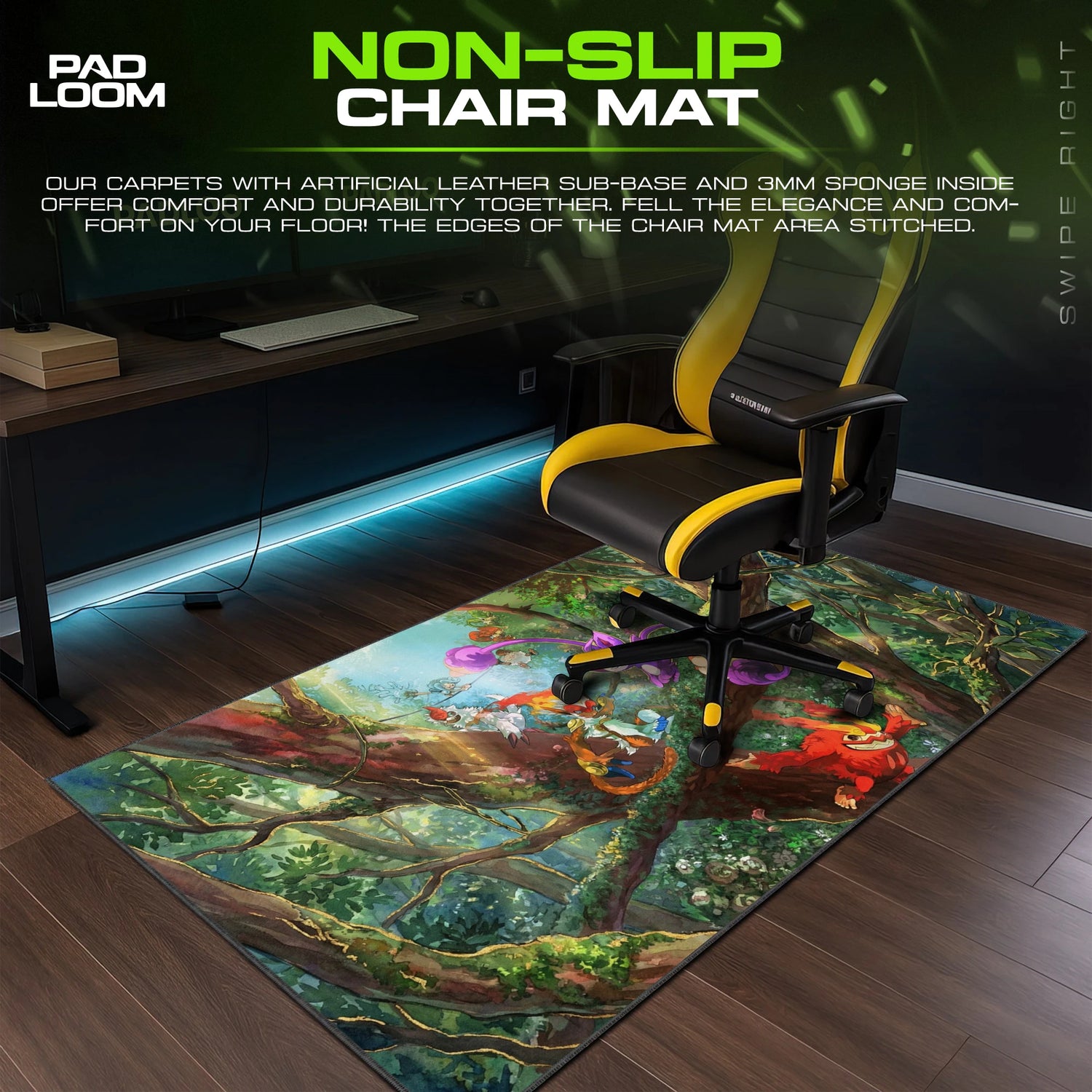 Meowscarada Emerald Forest Mouse Pad - Pokemon Desk Mat