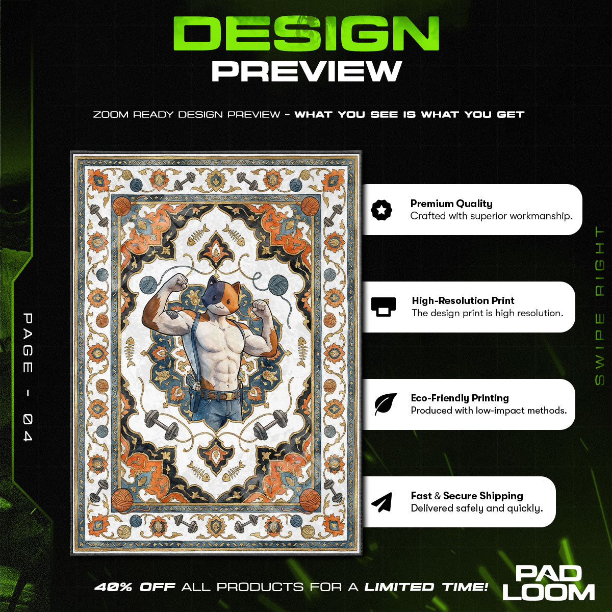 Meowscles Muscle Flex Rug - Fortnite Chair Mat