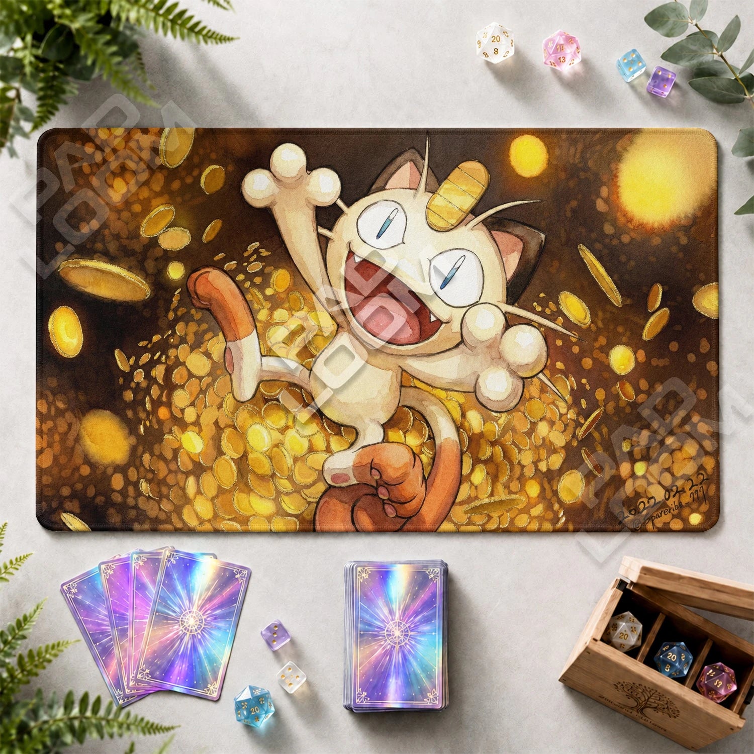 Meowth Gold Playmat - Pokemon TCG Mat