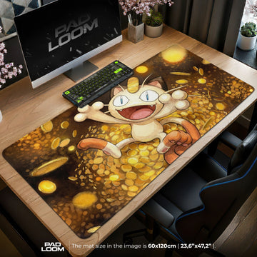 Meowth Gold Rush Mouse Pad - Pokemon Desk Mat