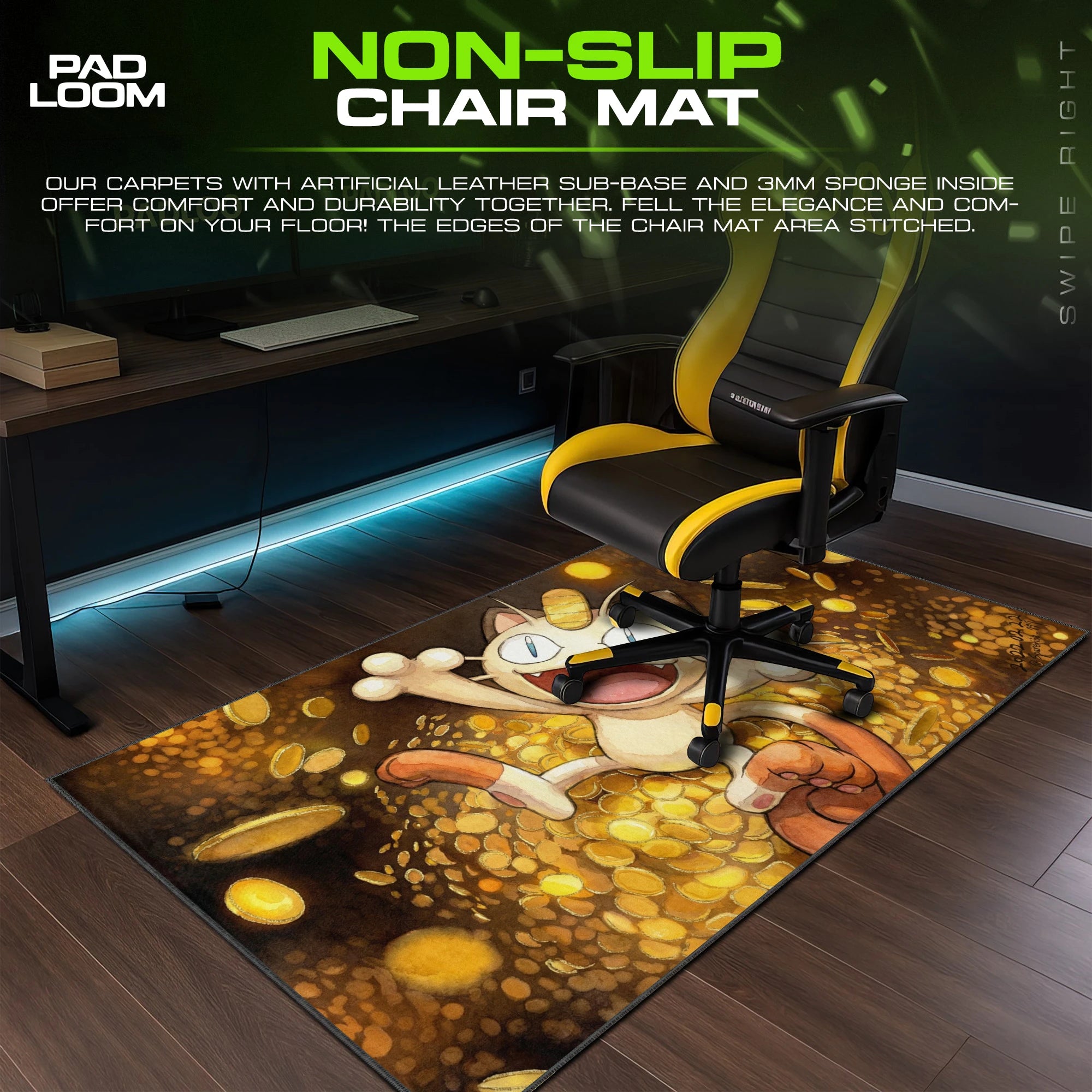 Meowth Gold Rush Mouse Pad - Pokemon Desk Mat