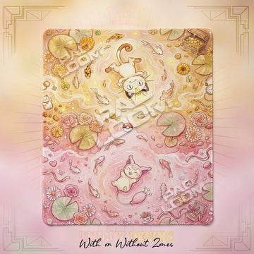 Meowth Skitty 2-player Pokemon TCG playmat, 24x28 in duel mat design