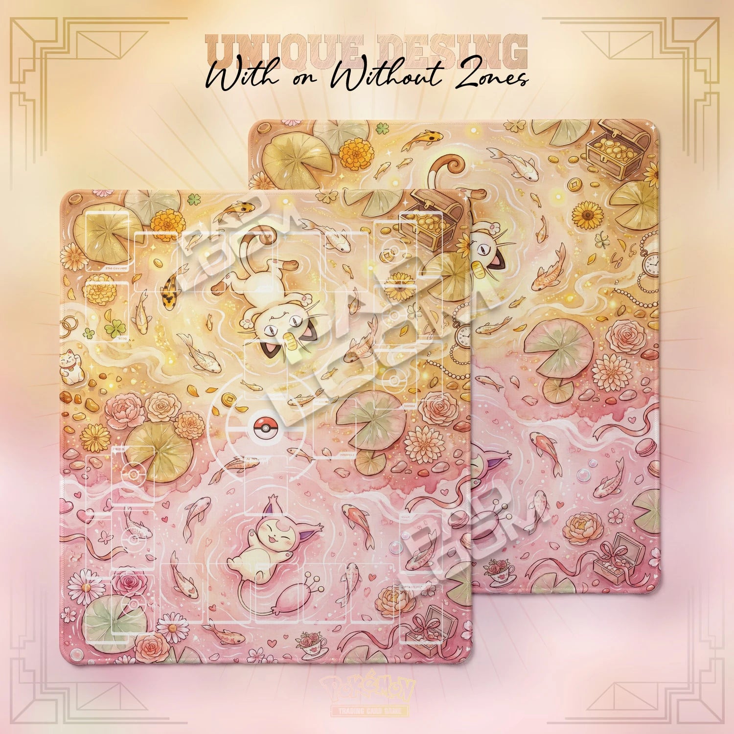 Meowth Skitty Playmat - 2 Player Pokemon TCG Mat