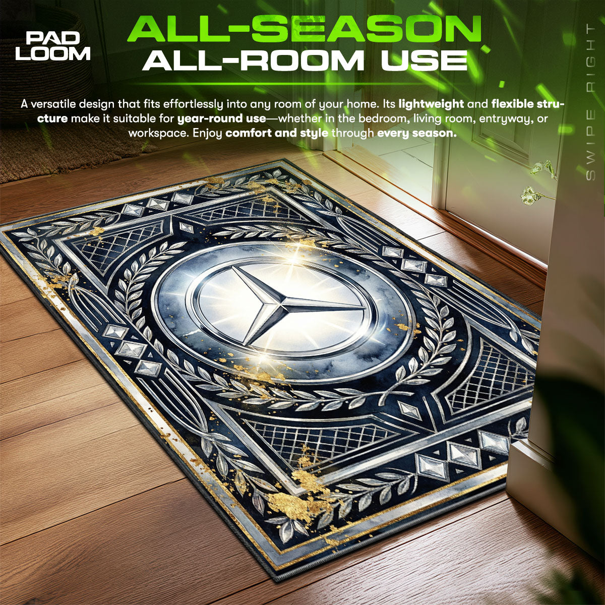Dodge Hellcat Logo Muscle Floor fan rug — premium quality print