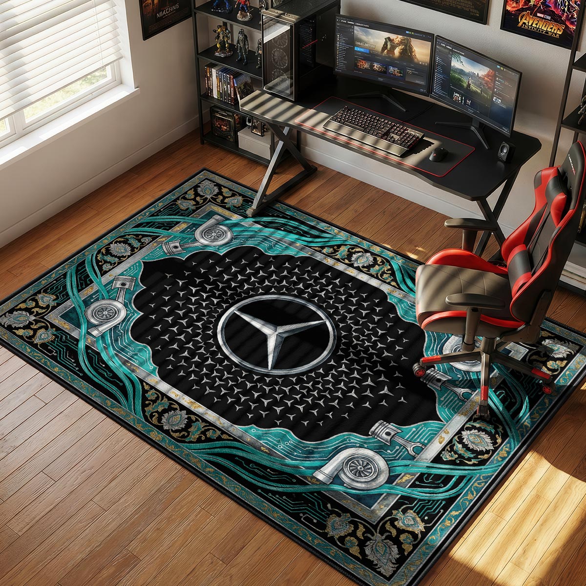 Mercedes Benz Turbo Hypebeast rug — main product view