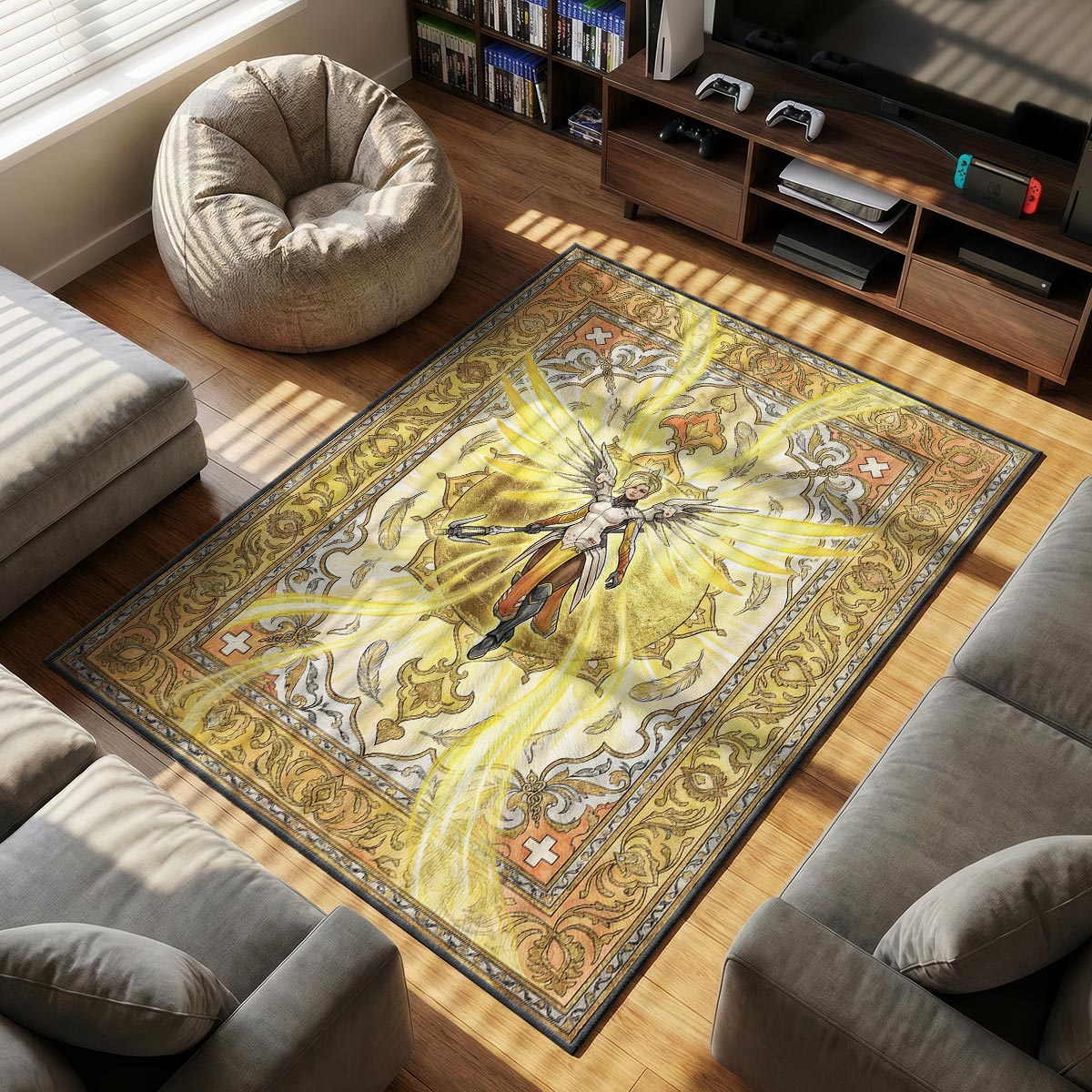Mercy Divine Wings Rug - Overwatch Chair Mat