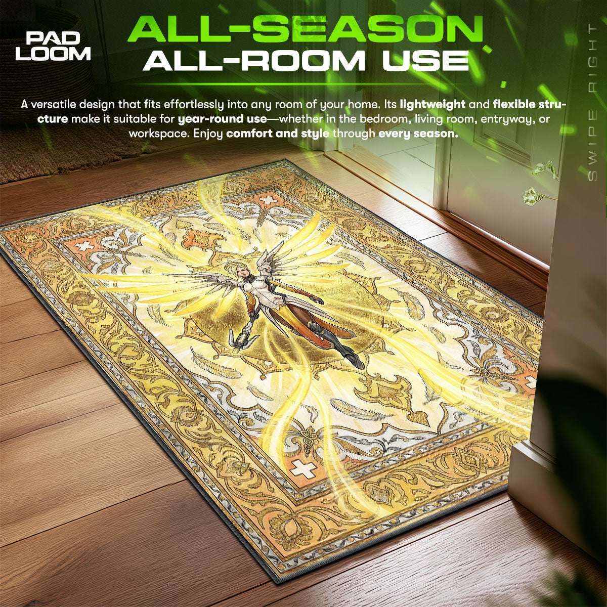 Mercy Divine Wings Rug - Overwatch Chair Mat