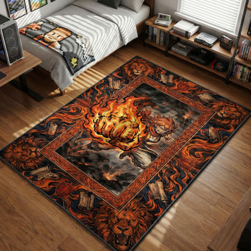 Mereoleona Flaming Fist Rug - Black Clover Chair Mat
