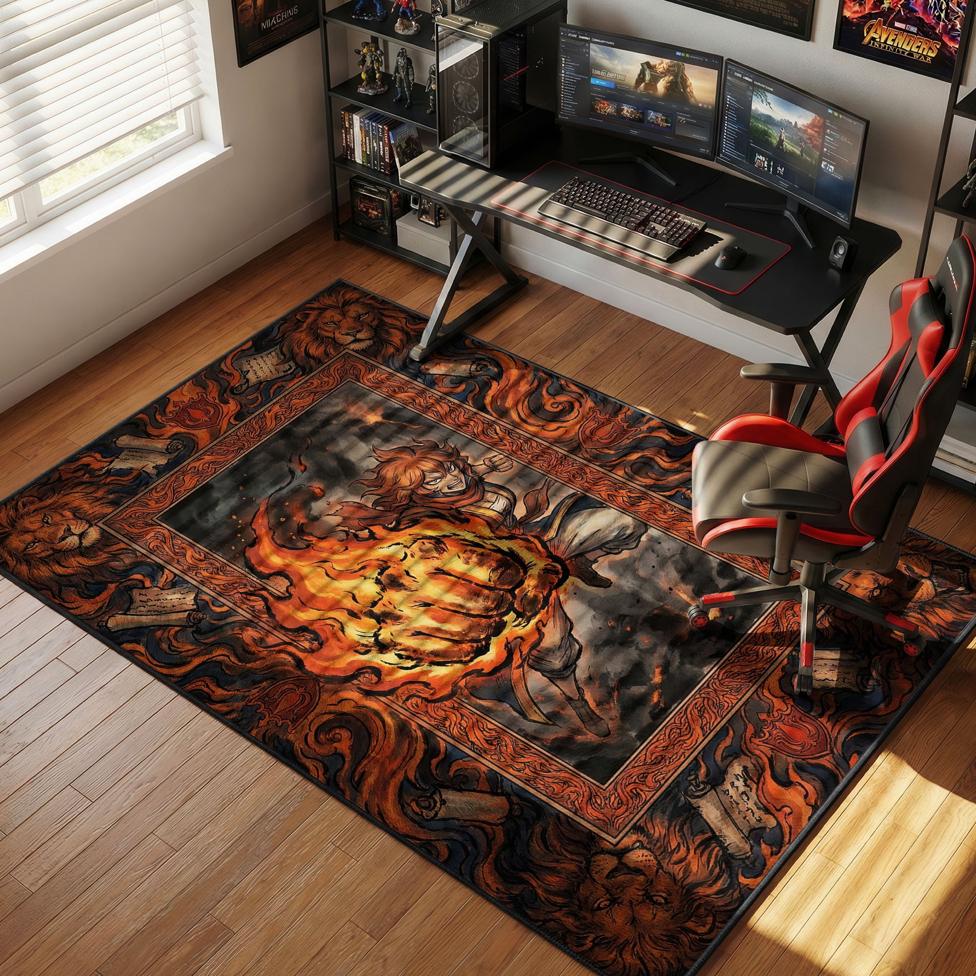 Mereoleona Flaming Fist Black Clover Chair rug — main product view