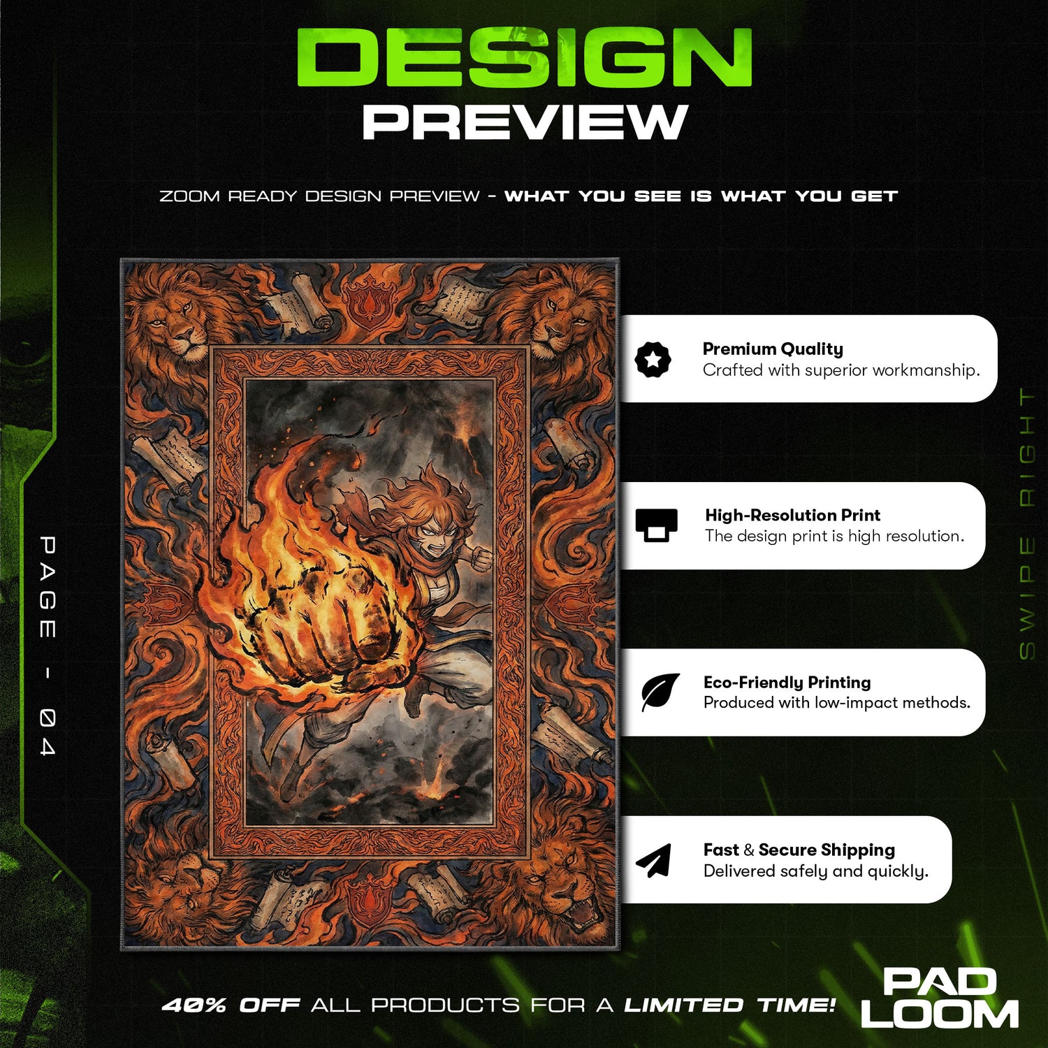 Chair character design printed on rug