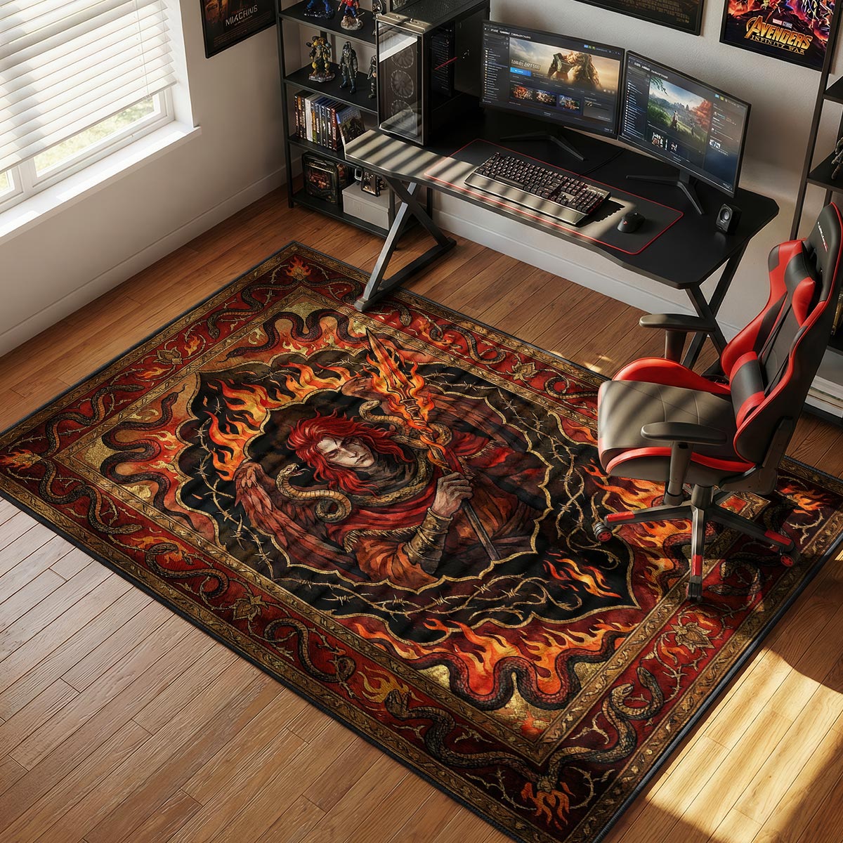 Messmer Impaler Fire Rug - Elden Ring Chair Mat