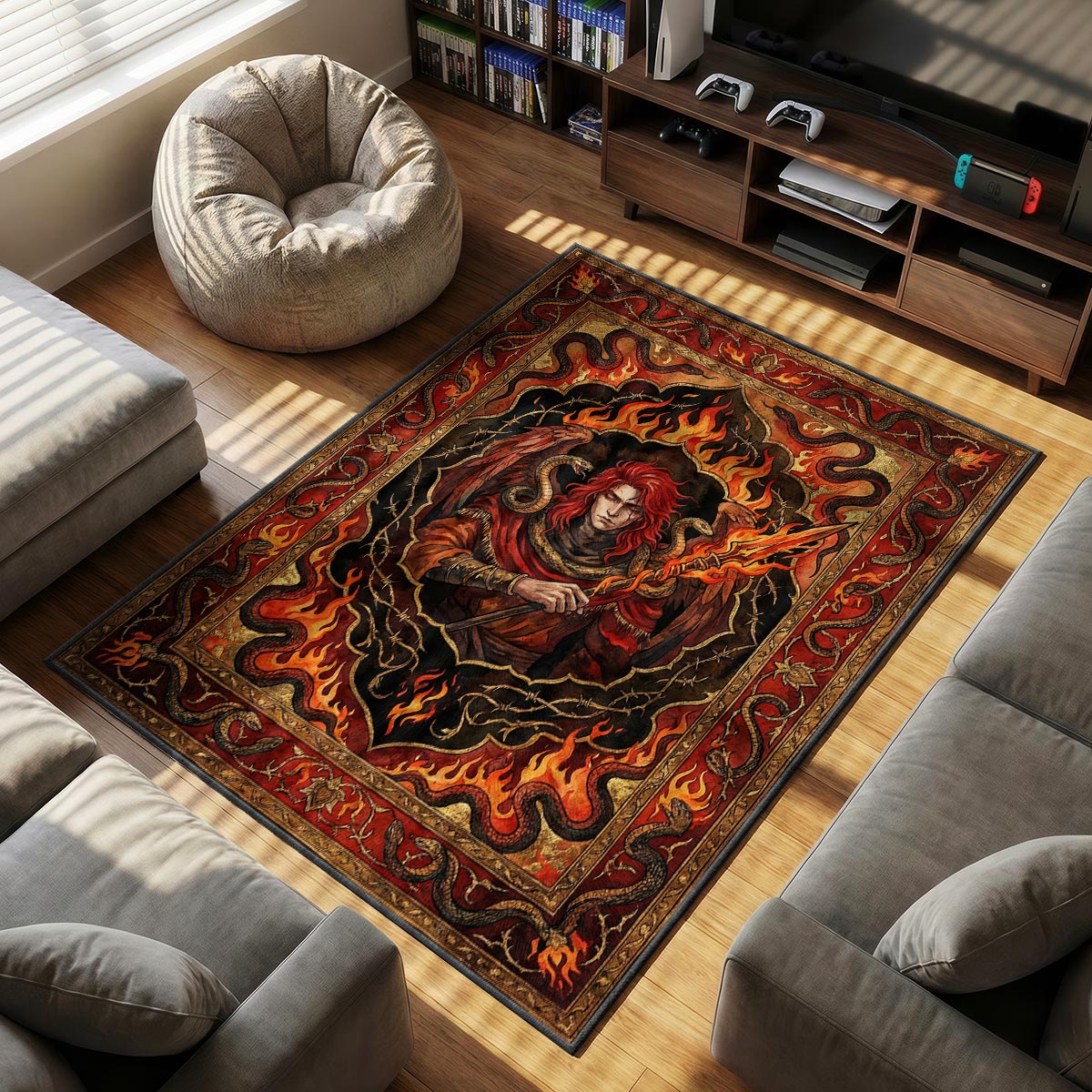 Messmer Impaler Fire Rug - Elden Ring Chair Mat
