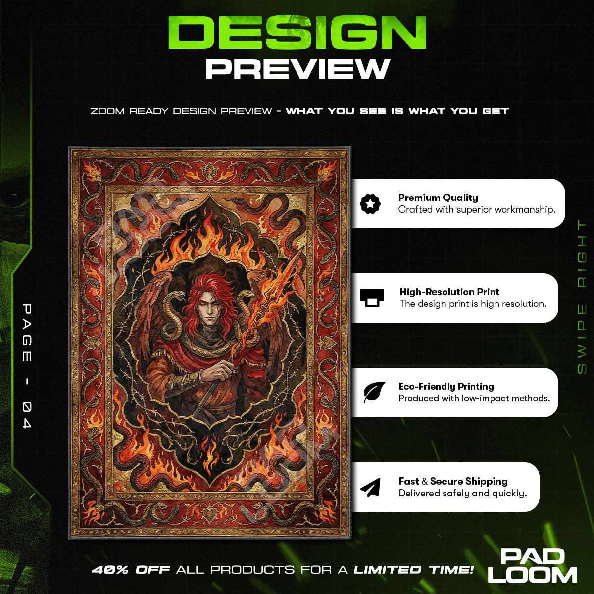 Messmer Impaler Fire Rug - Elden Ring Chair Mat