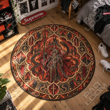 Messmer Inferno Round Rug - Elden Ring Chair Mat