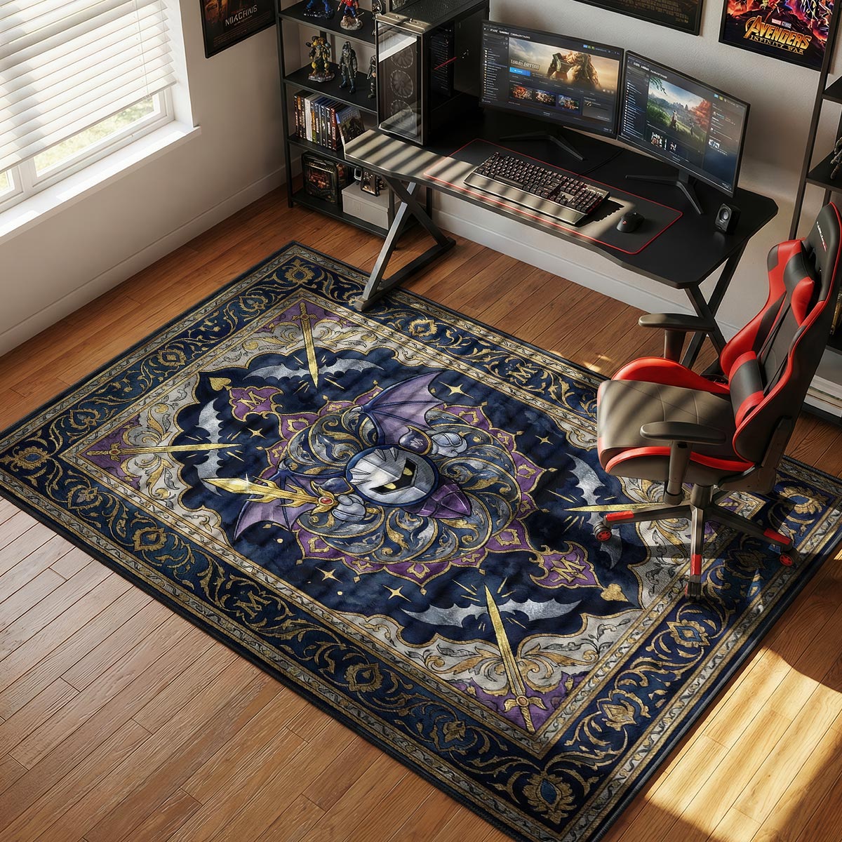 Meta Knight Royal Crest Kirby Chair rug — main product view