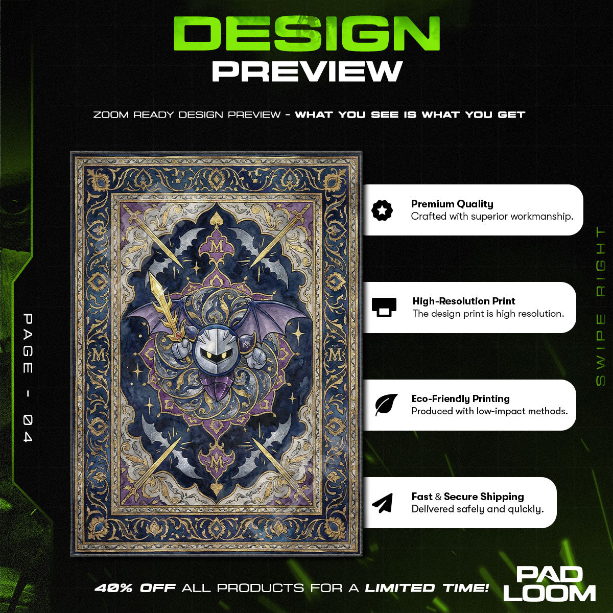 Chair character design printed on rug