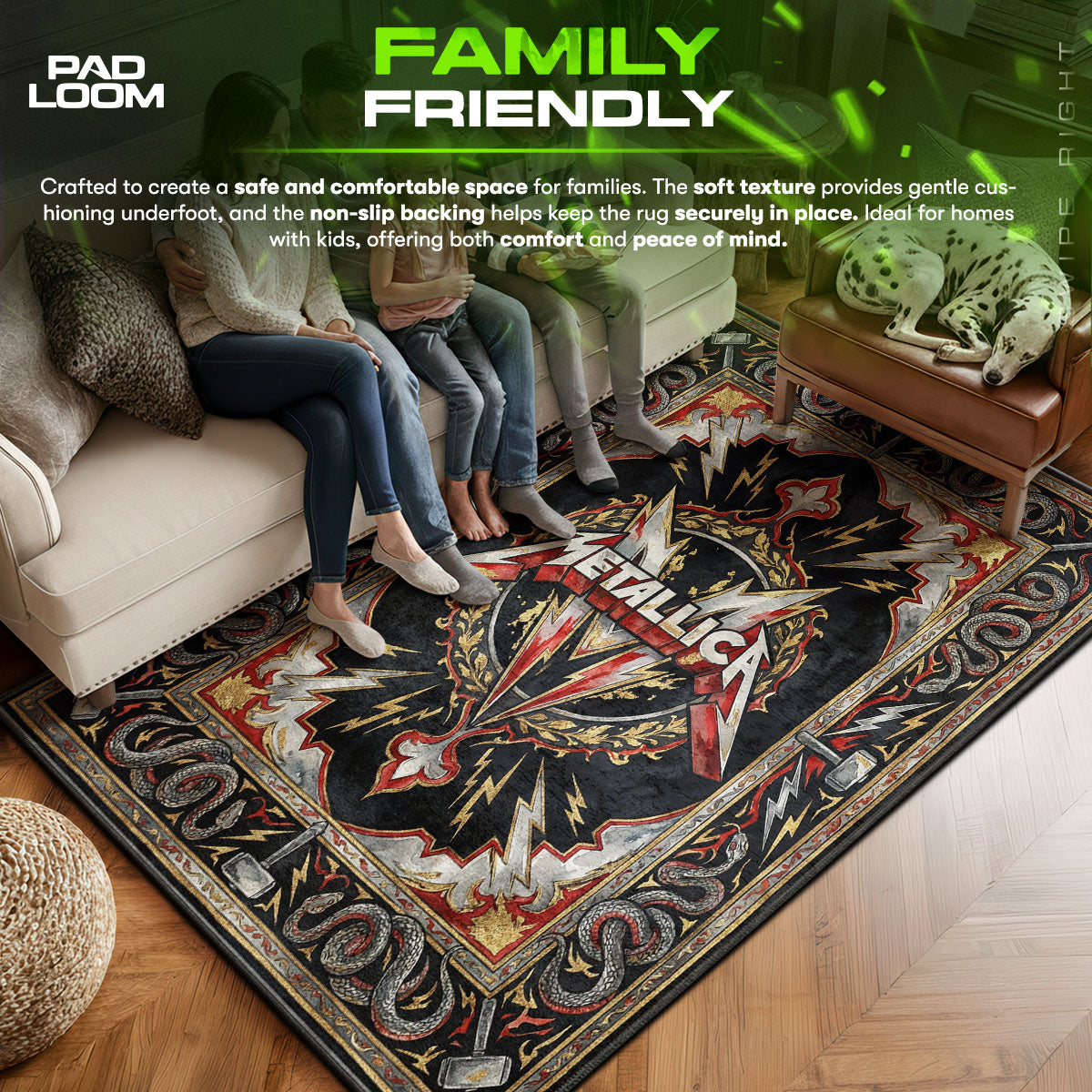 Area character design printed on rug