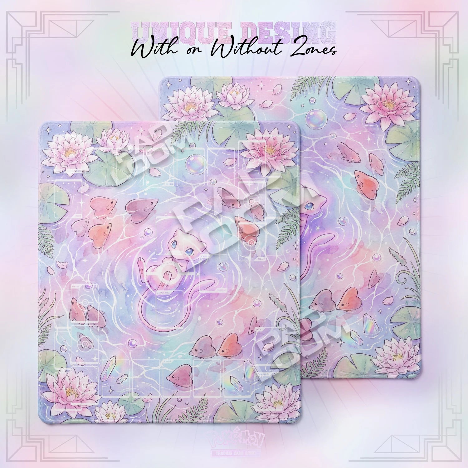 Mew Aurora Playmat - 2 Player Pokemon TCG Mat