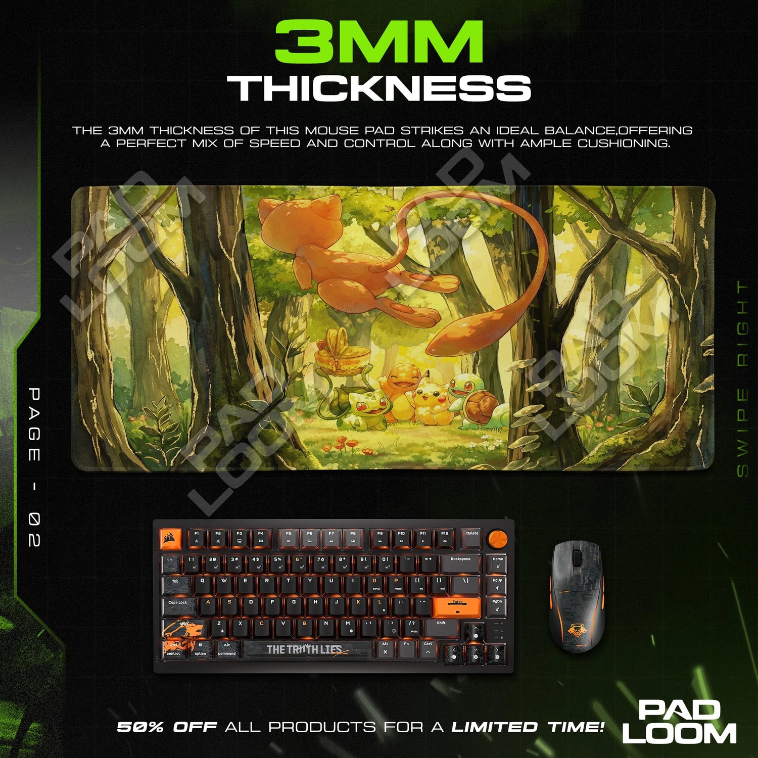Mew Forest Picnic Mouse Pad - Pokemon Desk Mat