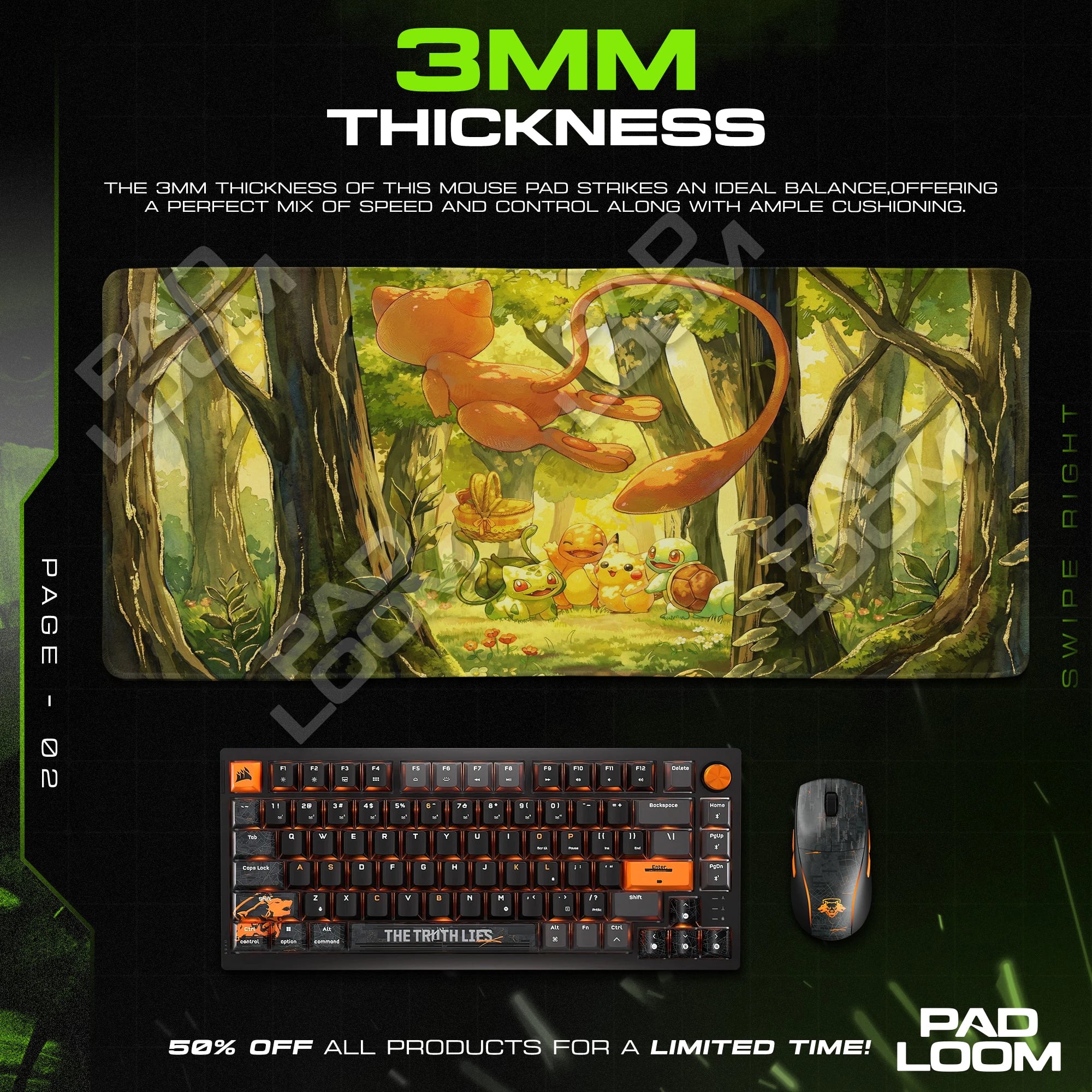 Mew Forest Picnic Mouse Pad - Pokemon Desk Mat