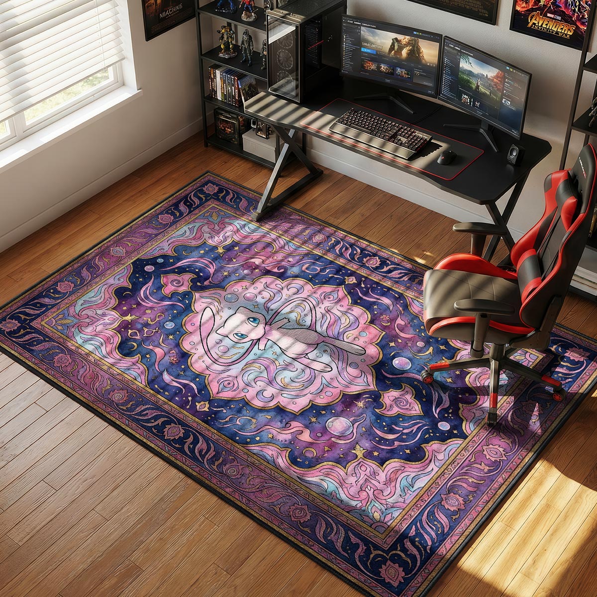 Mew Psychic Bubble Chair rug — main product view