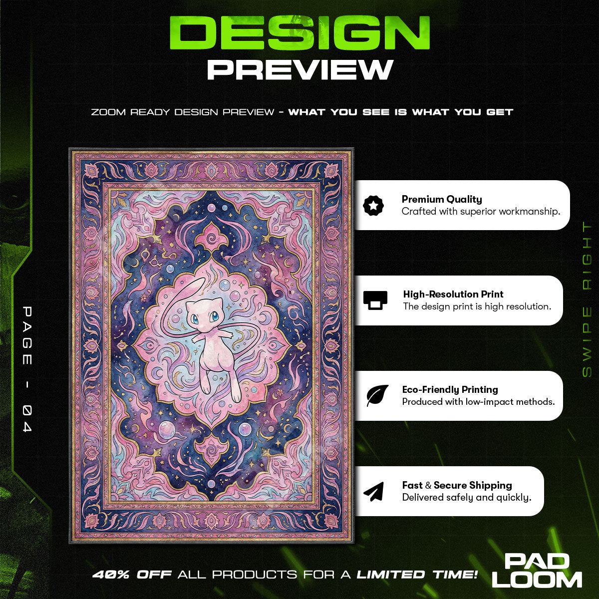 Chair character design printed on rug