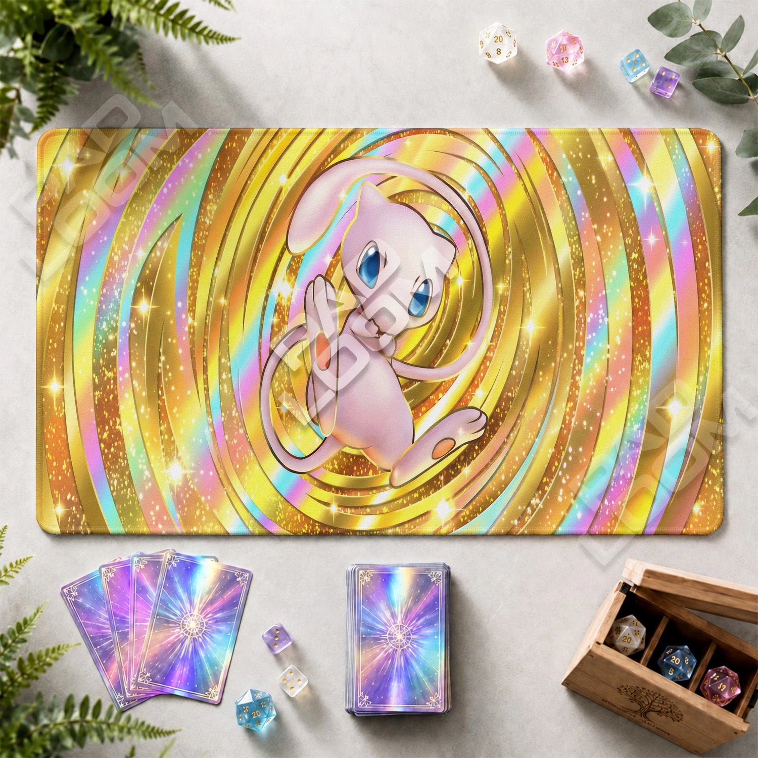 Mew Rainbow Playmat - Pokemon TCG Mat - view 2