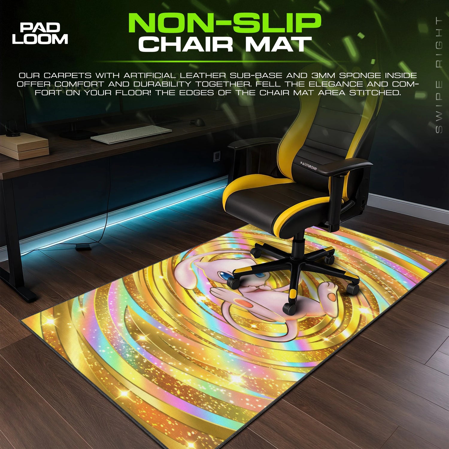 Mew Rainbow Swirl Mouse Pad - Pokemon Desk Mat