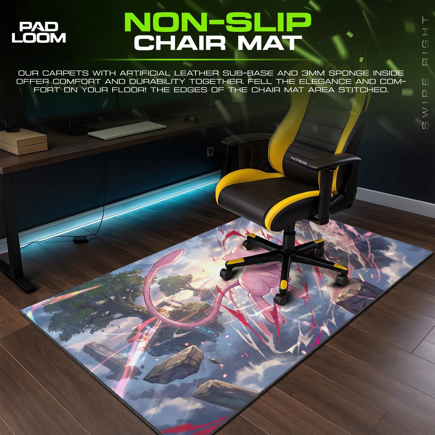 Mew Skyward Ruins Mouse Pad - Pokémon Desk Mat