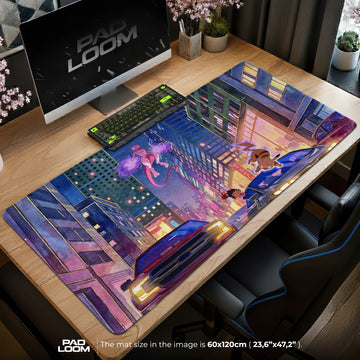 Mewtwo City Night Mouse Pad - Pokemon Desk Mat