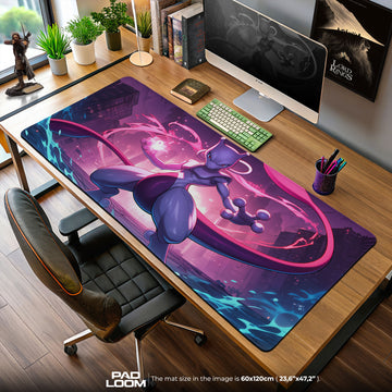 Mewtwo City Pulse Mouse Pad, Pokémon Battle Zone Gaming Desk Mat