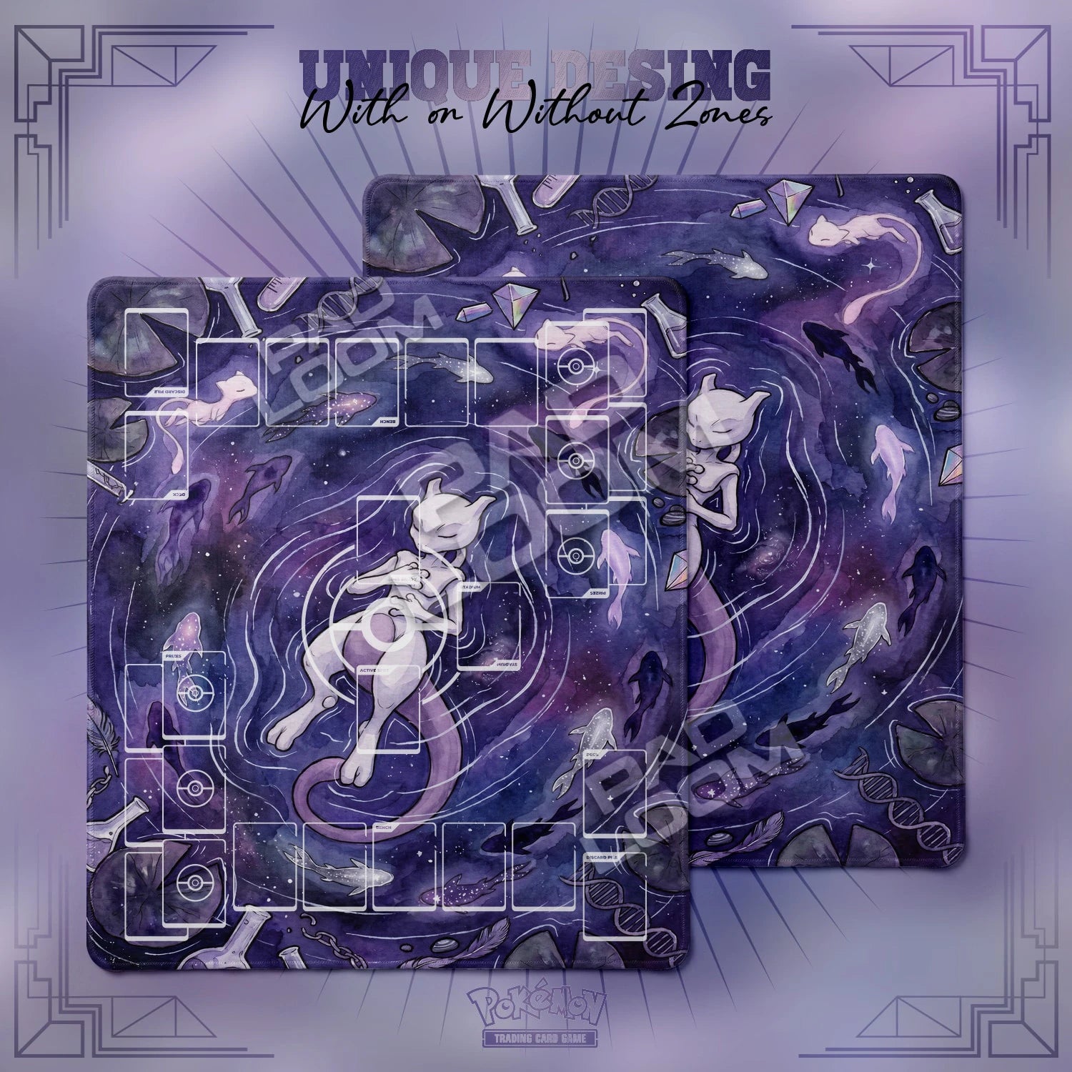 Mewtwo Cosmos Playmat - 2 Player Pokemon TCG Mat