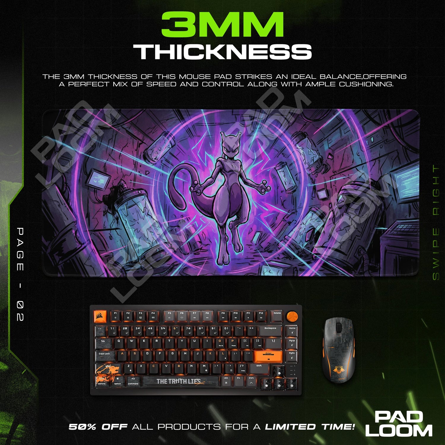 Mewtwo Lab Breakout Mouse Pad - Pokémon Desk Mat